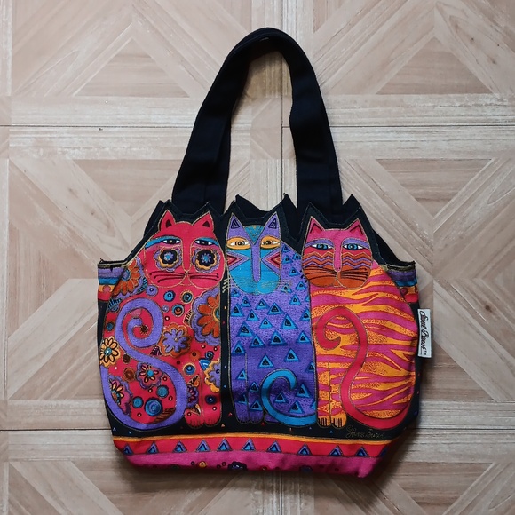 Vintage Laurel Burch 3 cats bag - Picture 1 of 4